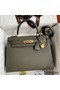 Hermes Kelly Sellier 28 Handmade Bag In Vert De Gris Epsom Calfskin Replica