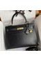 Hermes Kelly Sellier 32 Handmade Bag In Black Box Calfskin Replica