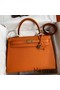 Hermes Kelly Sellier 32 Handmade Bag In Orange Epsom Calfskin Replica