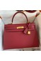 Hermes Kelly Sellier 32 Handmade Bag In Red Epsom Calfskin Replica