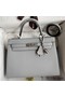 Hermes Kelly Sellier 32 Handmade Bag in Blue Glacier Epsom Calfskin Replica