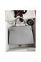 Hermes Kelly Sellier 32 Handmade Bag in Blue Glacier Epsom Calfskin Replica