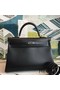 Hermes Kelly Sellier 35 Handmade Bag In Black Box Calfskin Replica