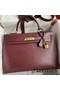 Hermes Kelly Sellier 35 Handmade Bag In Bordeaux Box Calfskin Replica