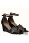 Hermes Legend Wedge Sandal In Black Calfskin Replica