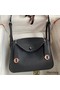 Hermes Lindy 26 Handmade Bag In Black Clemence Leather Replica