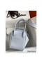 Hermes Lindy 26 Handmade Bag In Blue Brume Clemence Leather Replica