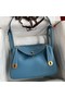 Hermes Lindy 26 Handmade Bag In Blue Jean Clemence Leather Replica
