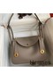 Hermes Lindy 26 Handmade Bag In Gris Asphalt Clemence Leather Replica