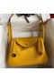 Hermes Lindy 26 Handmade Bag In Jaune Ambre Clemence Leather Replica