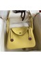 Hermes Lindy 26 Handmade Bag In Jaune Poussin Clemence Leather Replica