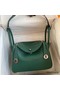 Hermes Lindy 26 Handmade Bag In Malachite Clemence Leather Replica