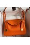 Hermes Lindy 26 Handmade Bag In Orange Clemence Leather Replica