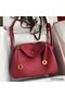 Hermes Lindy 26 Handmade Bag In Ruby Clemence Leather Replica