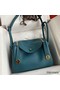 Hermes Lindy 26 Handmade Bag In Vert Bosphore Clemence Leather Replica