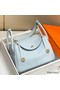 Hermes Lindy 26cm Bag In Blue Brume Clemence Leather GHW Replica