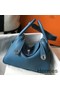 Hermes Lindy 26cm Bag In Blue Jean Clemence Leather PHW Replica