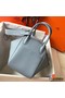 Hermes Lindy 26cm Bag In Blue Lin Clemence Leather PHW Replica