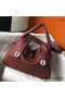 Hermes Lindy 26cm Bag In Bordeaux Clemence Leather PHW Replica