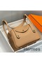 Hermes Lindy 26cm Bag In Chai Clemence Leather GHW Replica