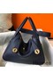 Hermes Lindy 26cm Bag In Navy Blue Clemence Leather GHW Replica