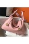Hermes Lindy 26cm Bag In Pink Clemence Leather GHW Replica