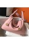 Hermes Lindy 26cm Bag In Pink Clemence Leather GHW Replica