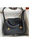 Hermes Lindy 30 Handmade Bag In Black Clemence Leather Replica