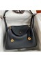 Hermes Lindy 30 Handmade Bag In Black Clemence Leather Replica