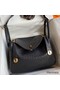 Hermes Lindy 30 Handmade Bag In Black Ostrich Leather Replica