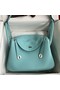 Hermes Lindy 30 Handmade Bag In Blue Atoll Clemence Leather Replica