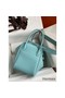 Hermes Lindy 30 Handmade Bag In Blue Atoll Clemence Leather Replica