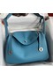 Hermes Lindy 30 Handmade Bag In Blue Jean Clemence Leather Replica