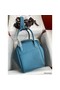 Hermes Lindy 30 Handmade Bag In Blue Jean Clemence Leather Replica