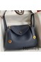 Hermes Lindy 30 Handmade Bag In Blue Nuit Clemence Leather Replica