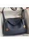 Hermes Lindy 30 Handmade Bag In Blue Nuit Clemence Leather Replica