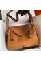 Hermes Lindy 30 Handmade Bag In Gold Doblis Suede Calfskin Replica
