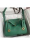Hermes Lindy 30 Handmade Bag In Malachite Clemence Leather Replica