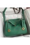 Hermes Lindy 30 Handmade Bag In Malachite Clemence Leather Replica