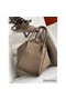 Hermes Lindy 30 Handmade Bag In Taupe Clemence Leather Replica