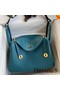 Hermes Lindy 30 Handmade Bag In Vert Bosphore Clemence Leather Replica