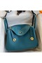 Hermes Lindy 30 Handmade Bag In Vert Bosphore Clemence Leather Replica