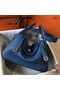 Hermes Lindy 30cm Bag In Blue Agate Clemence Leather PHW Replica