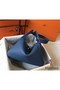 Hermes Lindy 30cm Bag In Blue Agate Clemence Leather PHW Replica