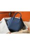 Hermes Lindy 30cm Bag In Blue Agate Clemence Leather PHW Replica