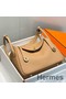 Hermes Lindy 30cm Bag In Chai Clemence Leather GHW Replica