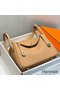Hermes Lindy 30cm Bag In Chai Clemence Leather GHW Replica