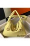 Hermes Lindy 30cm Bag In Jaune Poussin Clemence Leather GHW Replica