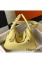 Hermes Lindy 30cm Bag In Jaune Poussin Clemence Leather GHW Replica