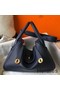 Hermes Lindy 30cm Bag In Navy Blue Clemence Leather GHW Replica